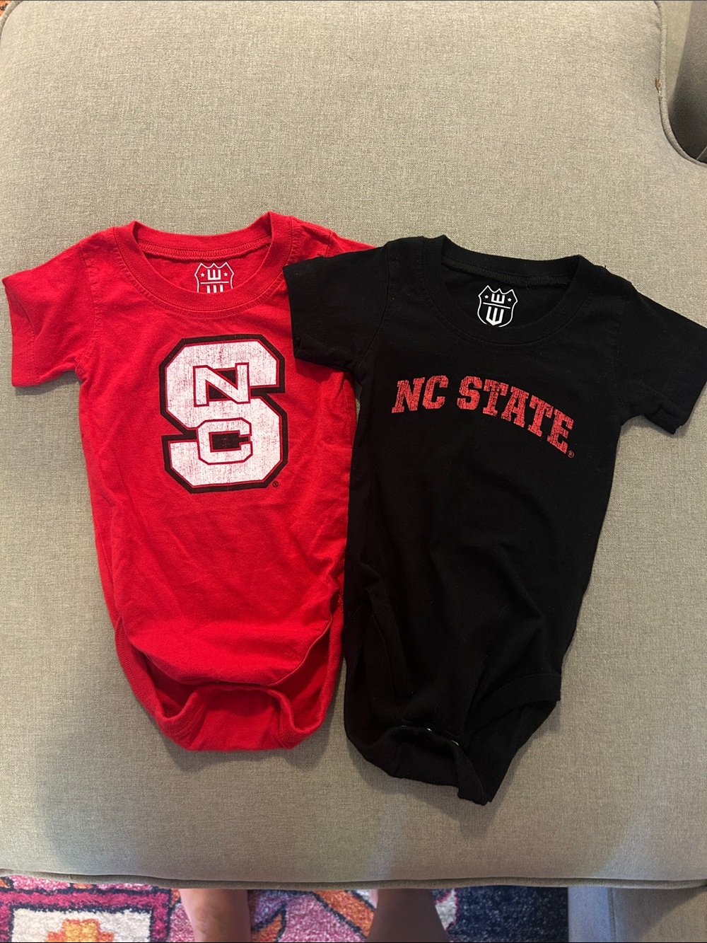 Wes and Willy NC State Baby Bodysuit Duo - Red & Black